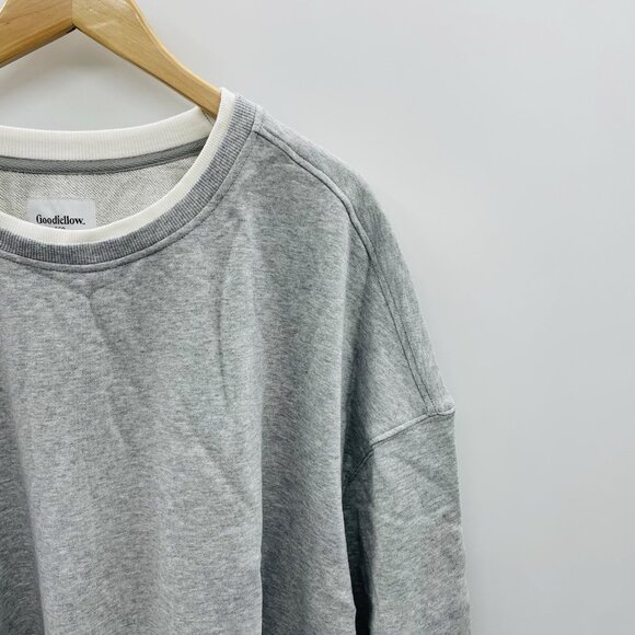 Goodfellow & Co Mens Big & Tall 3XL French Terry Pullover Sweatshirt in Gray 259 - Picture 3 of 7